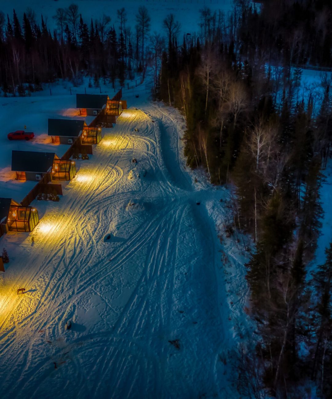 Night Cabins - Sleeping with the Wolves Print Rick Lamoureux